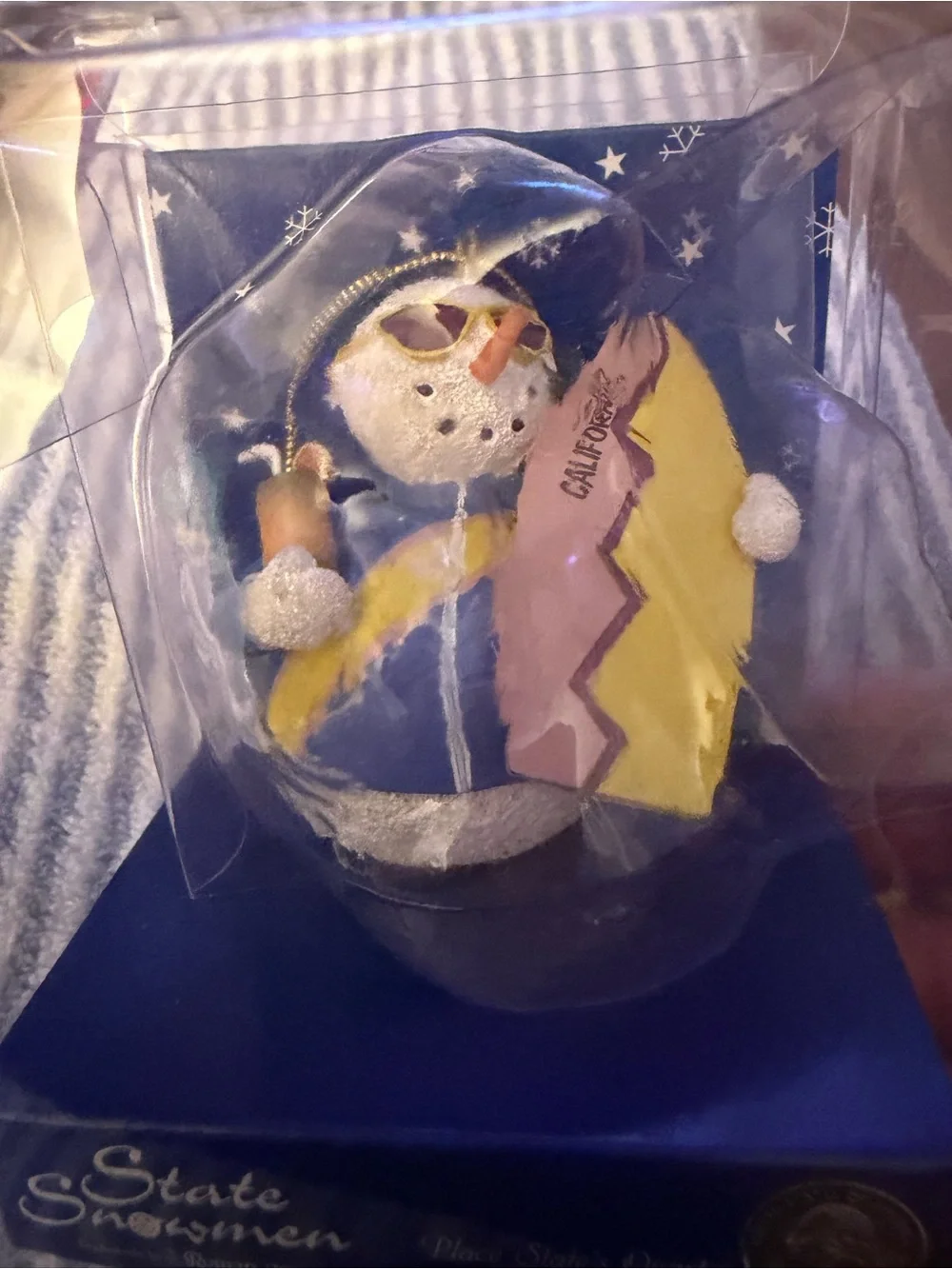 Roman, Inc. State Snowman Christmas Ornament California